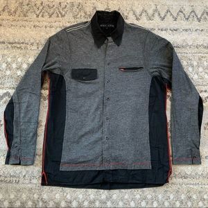 DDC LAB Gray Black Button Up Shirt Jacket Medium